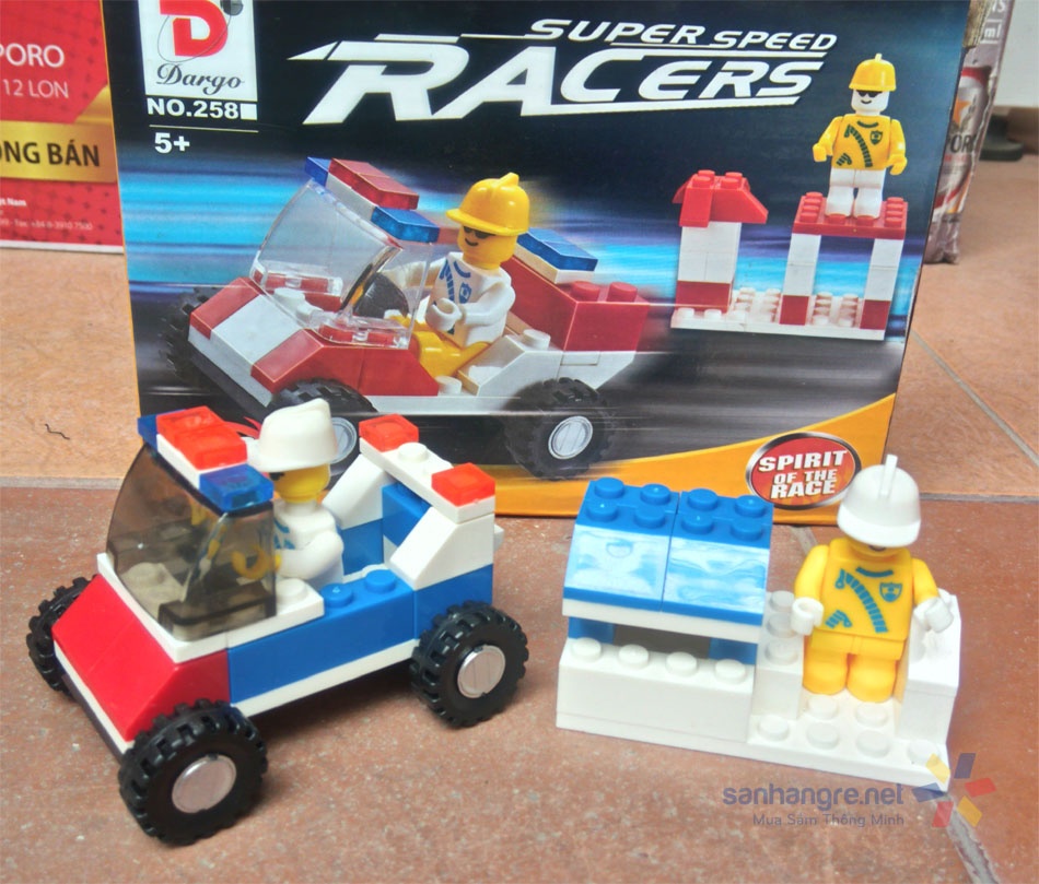 Đồ chơi lắp ráp xe đua mini Super Speed Racers kiểu Lego