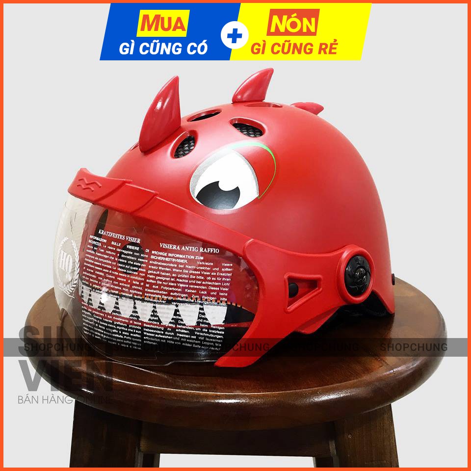 Mũ bảo hiểm trẻ em khủng long kính