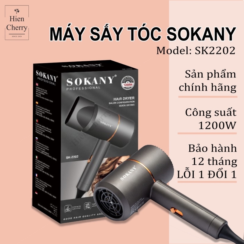 Máy sấy tóc tạo kiểu tóc SOKANY chính hãng công suất lớn phù hợp cho cả gia đình và salon tóc - Bảo hành 12 tháng giá rẻ