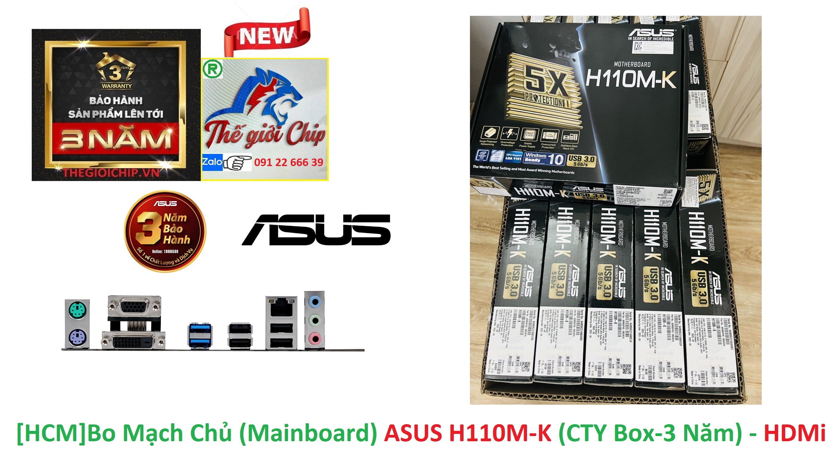 [HCM]Bo Mạch Chủ (Mainboard) ASUS H110M-K (CTY Box-3 Năm) - HDMi