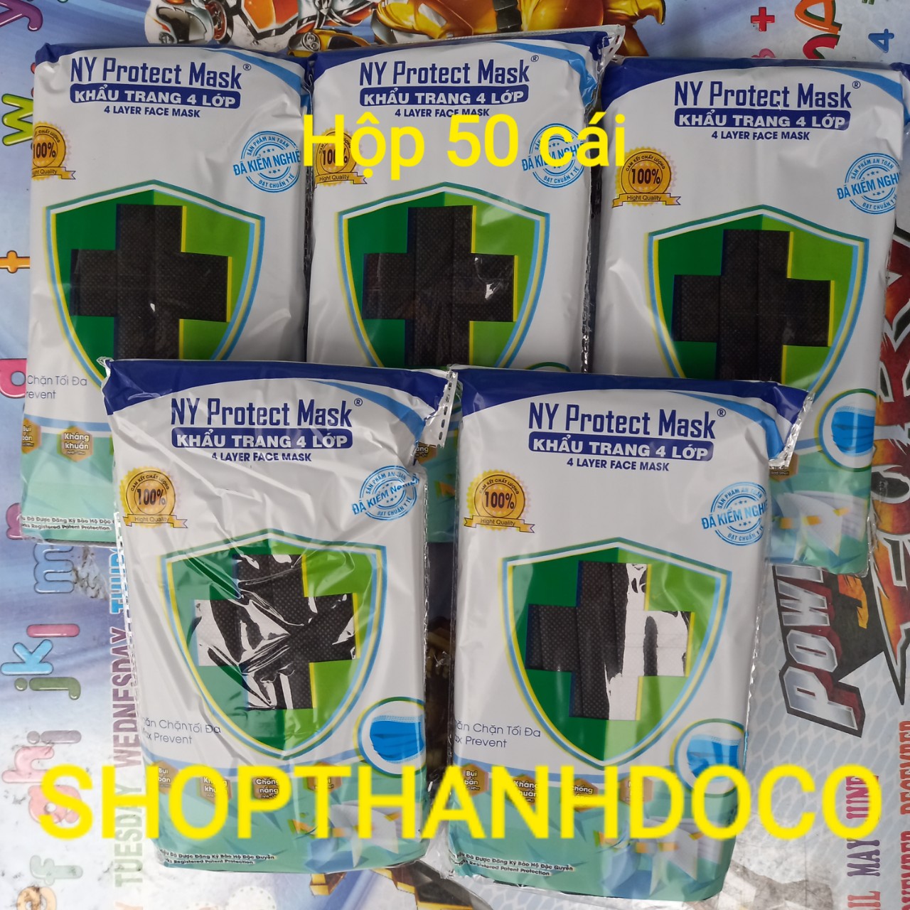 [HCM]KHẨU TRANG Y TẾ NHƯ Ý 4 LỚP ( 1 HỘP  50 CÁI ) ĐEN
