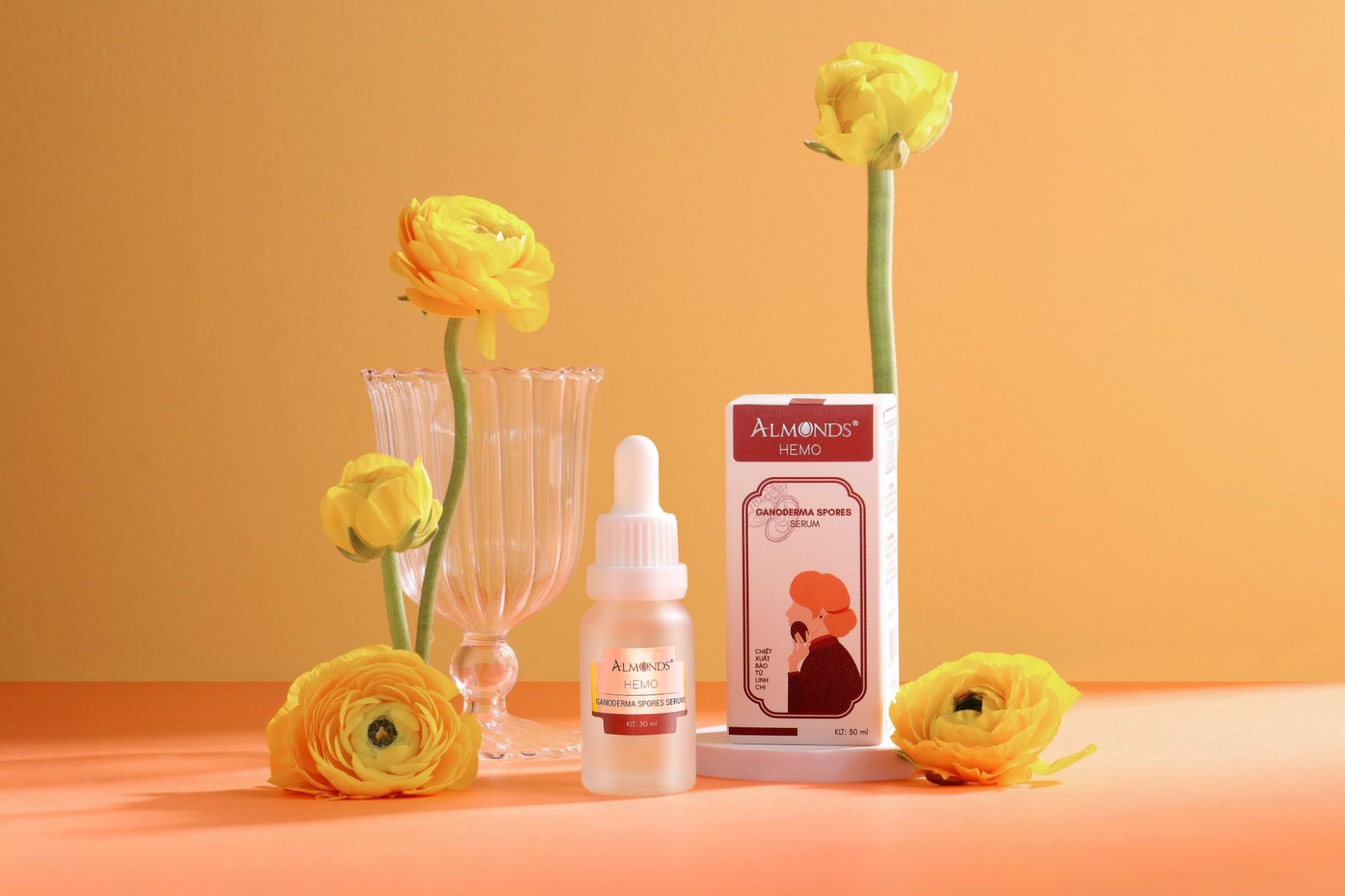 Serum Linh Chi phục hồi da, sản sinh collagen, Giảm Giãn Mao Mạch