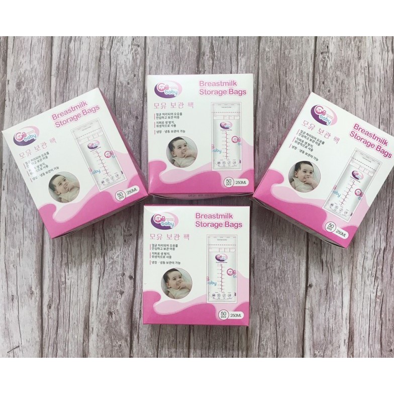 2 Hộp - 100 Túi trữ sữa GB BABY 250ml không BPA