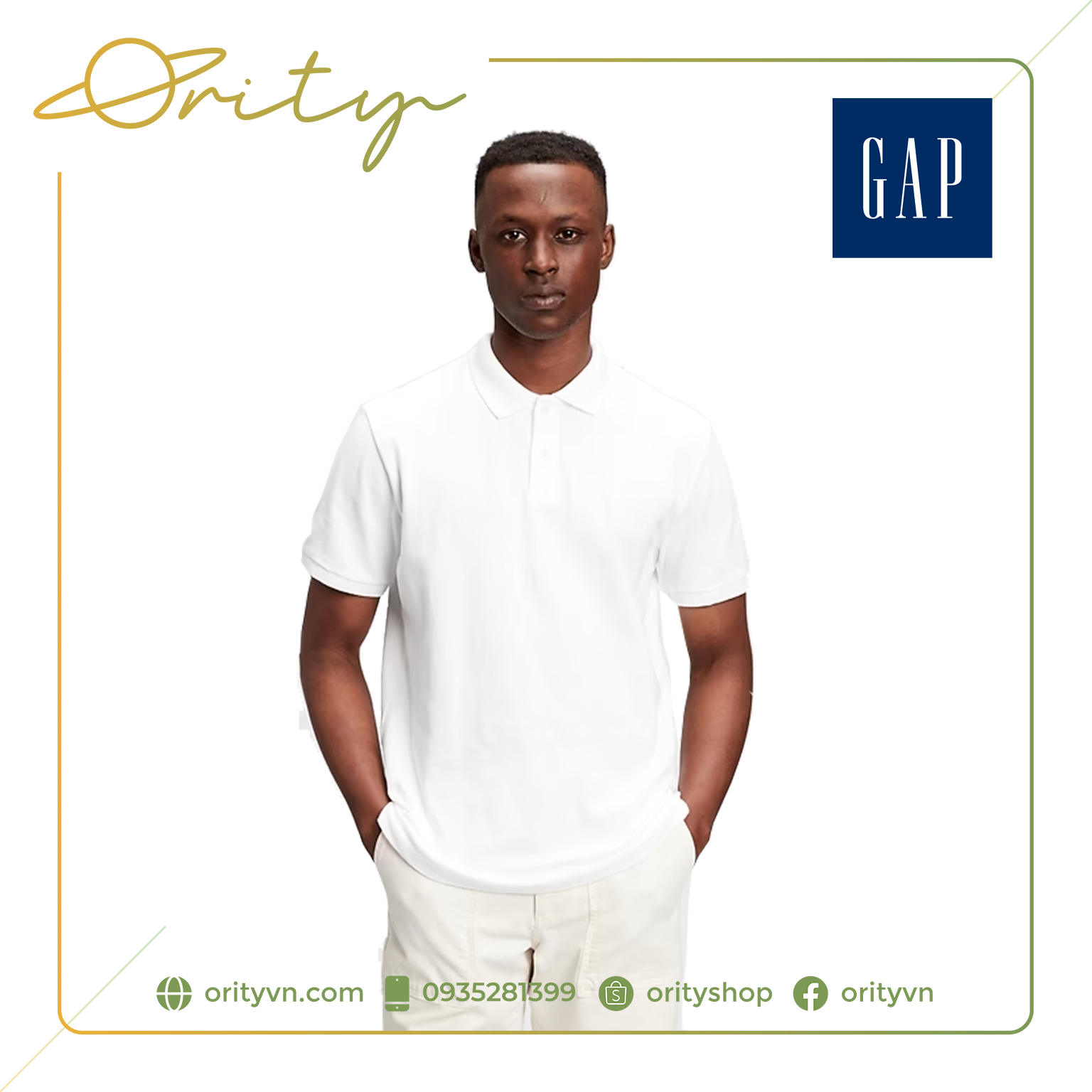 Áo thun gap all day pique polo shirt - mẫu tay ngắn màu trơn 223627