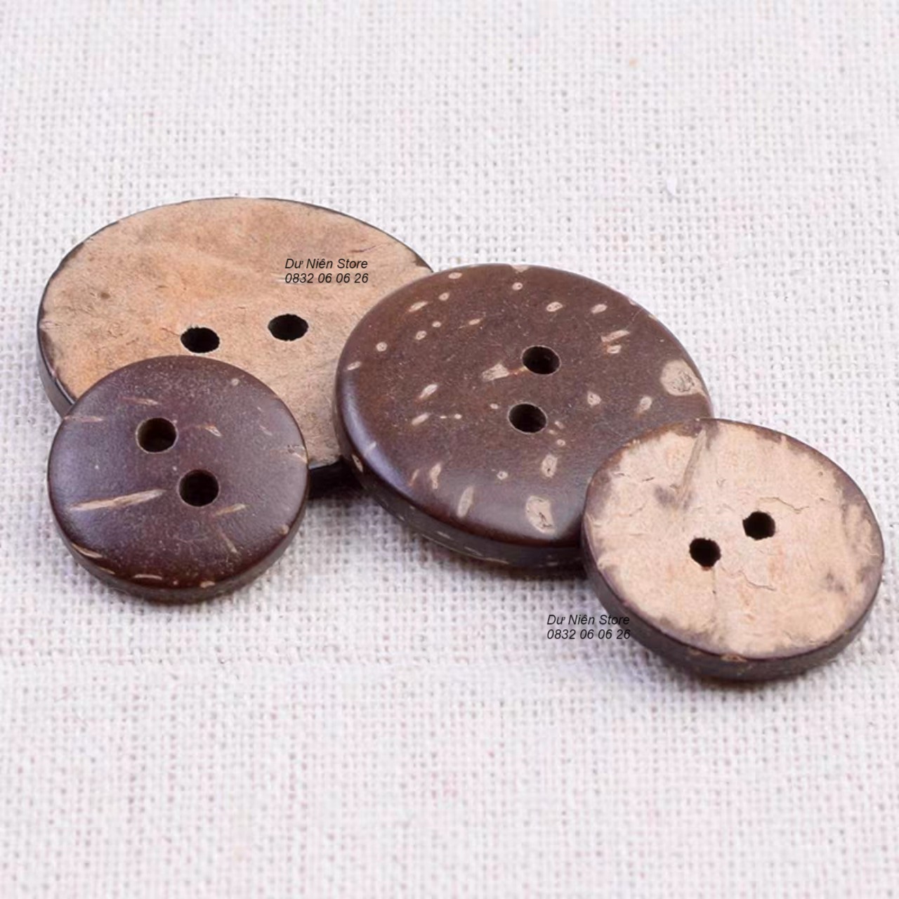 Coconut Buttons of All Sizes Used for Making Handmade Items, Pack of 50
