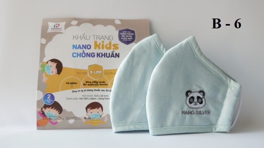 Combo 2 khấu trang Nano bạc kháng khuẩn trẻ em