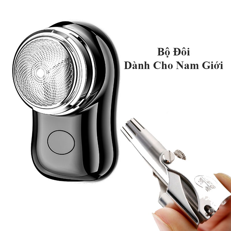 [Freeship]Combo of 2: One Mini Pocket Rechargeable Men's Shaver, One Skmei Convenient Nose Hair Trimmer