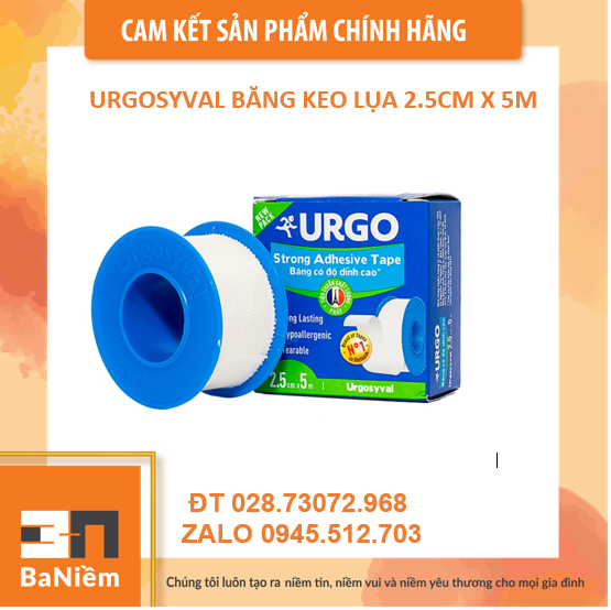 Băng keo lụa URGO SYVAL 1,25X5M; 2.5CM X5M