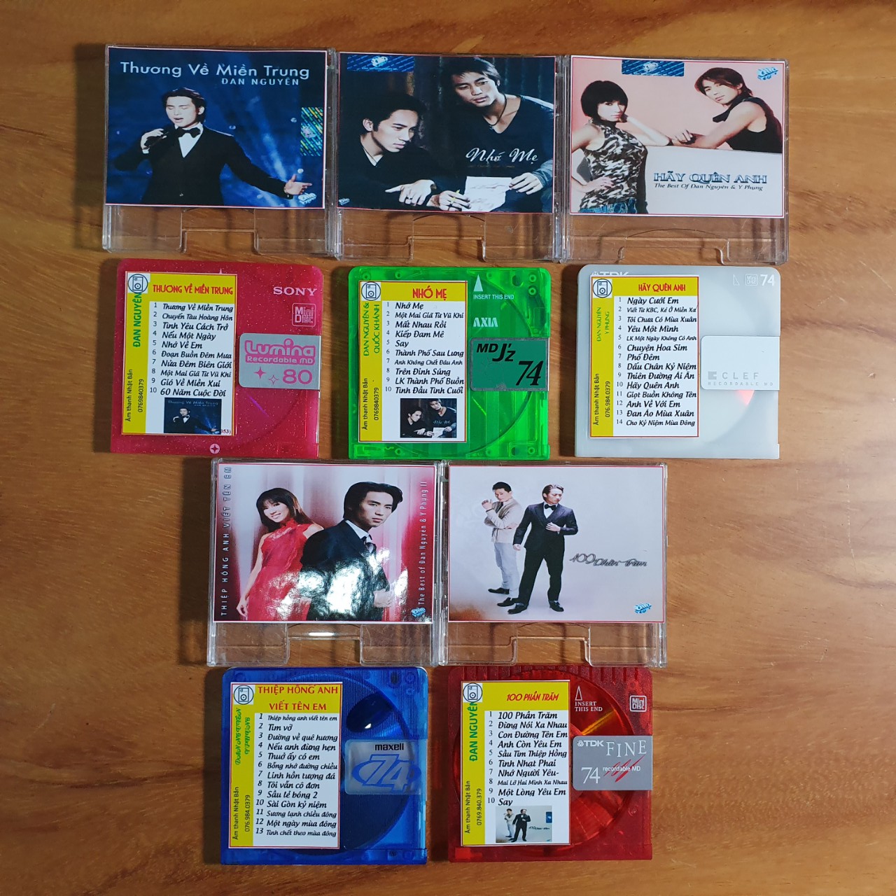 [MDCD] Bộ 5 Đĩa MD Đan Nguyên - Y Phụng - Quốc Khanh TT ASIA - Đĩa MD Mini Disc