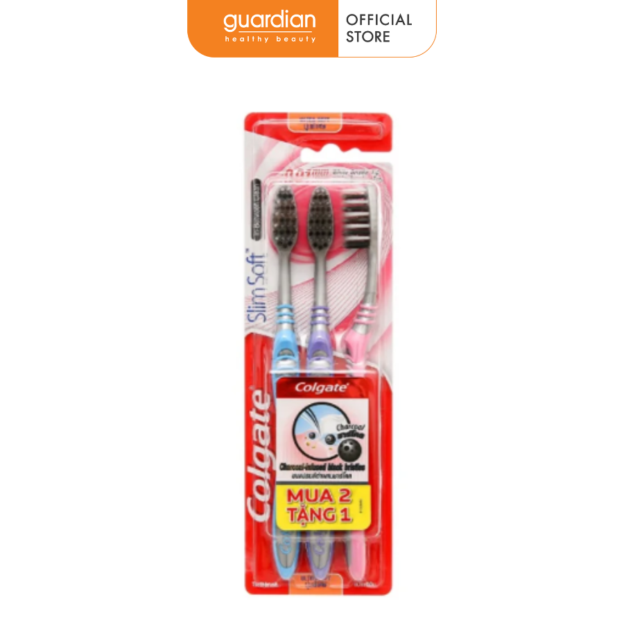 Bộ 3 Bàn Chải Đánh Răng Slimsoft In-Between Clean Charcoal Colgate