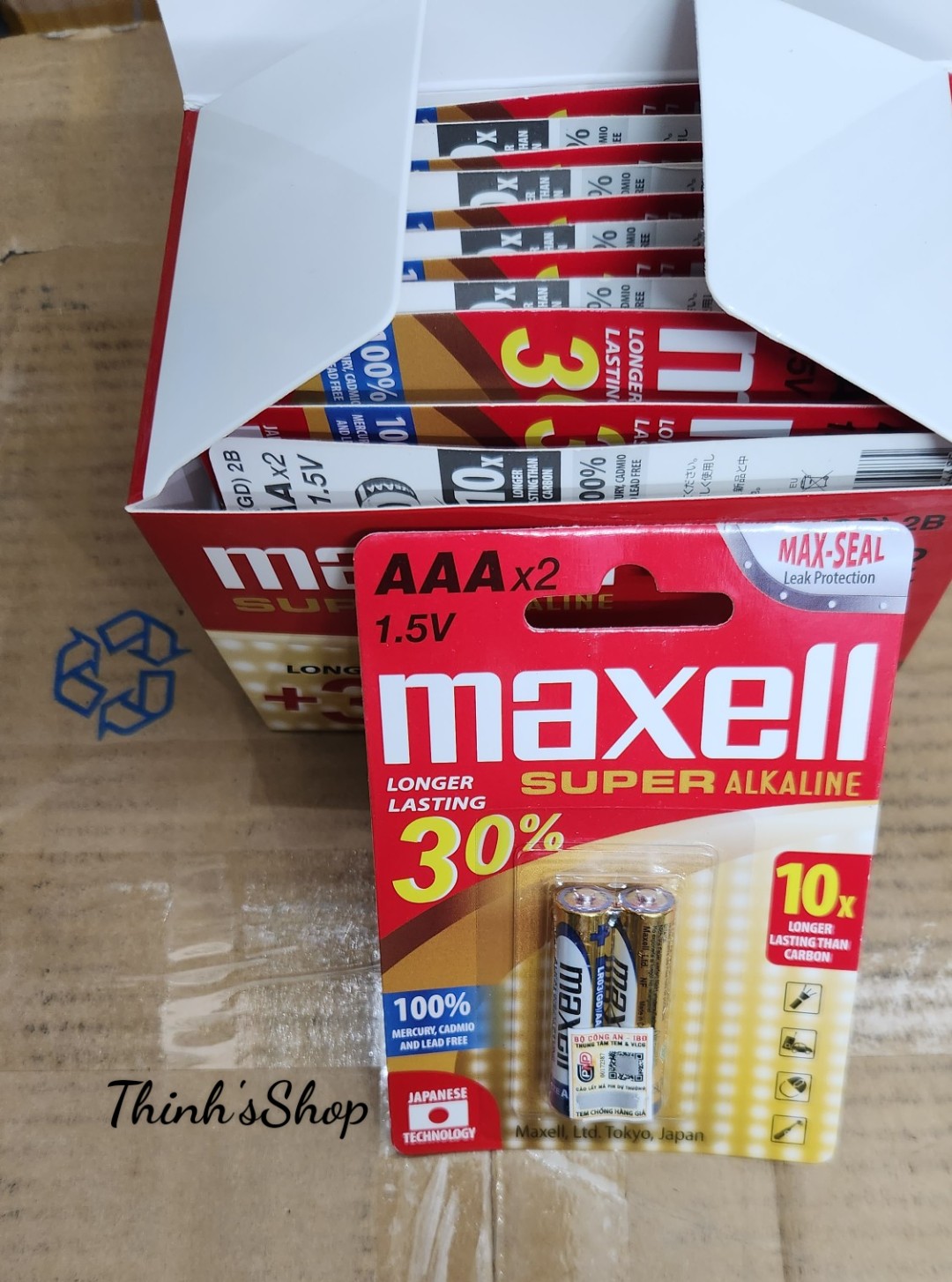 Vỉ 2 viên pin đũa AAA Maxell Super Alkaline 1.5V chính hãng