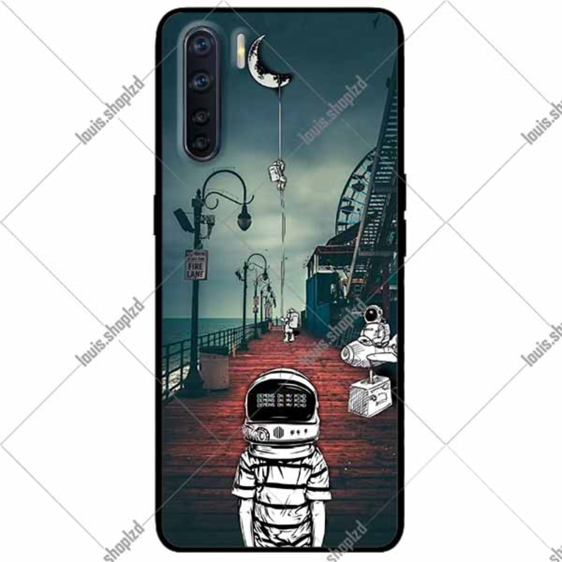 Ốp lưng oppo a91 - vũ trụ mặt trăng