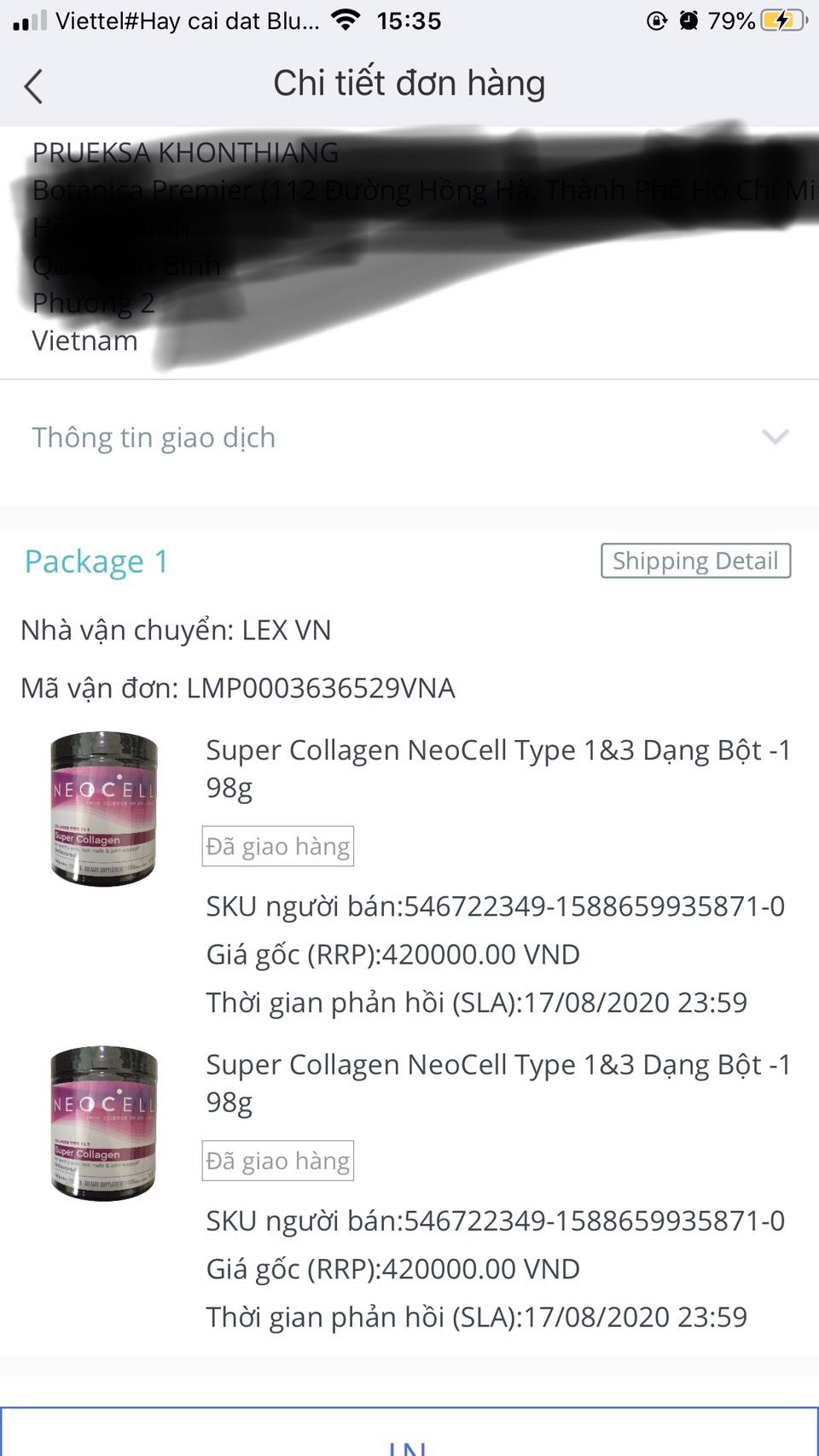 Super Collagen NeoCell Type 1&3 Dạng Bột -198g