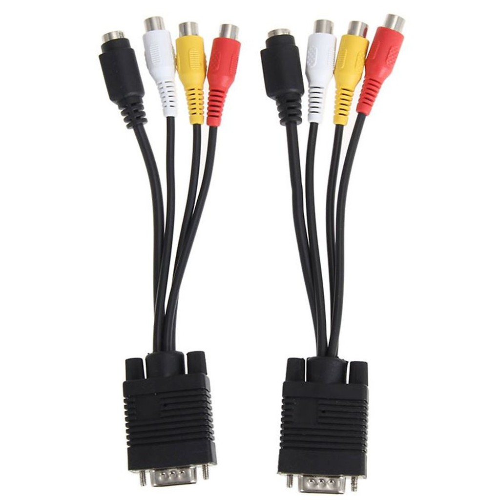 Cáp chuyển đổi VGA to Svideo và Composite AV (Đen) Ladano