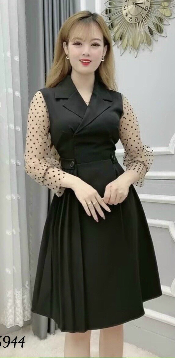 ĐẦM FORD PHỐI LƯỚI CHẤM BI XINH XẮN CHO CÁC CÔ NÀNG CÔNG SỞ CHẤT LIỆU CAO CẤP MÁT MẺ