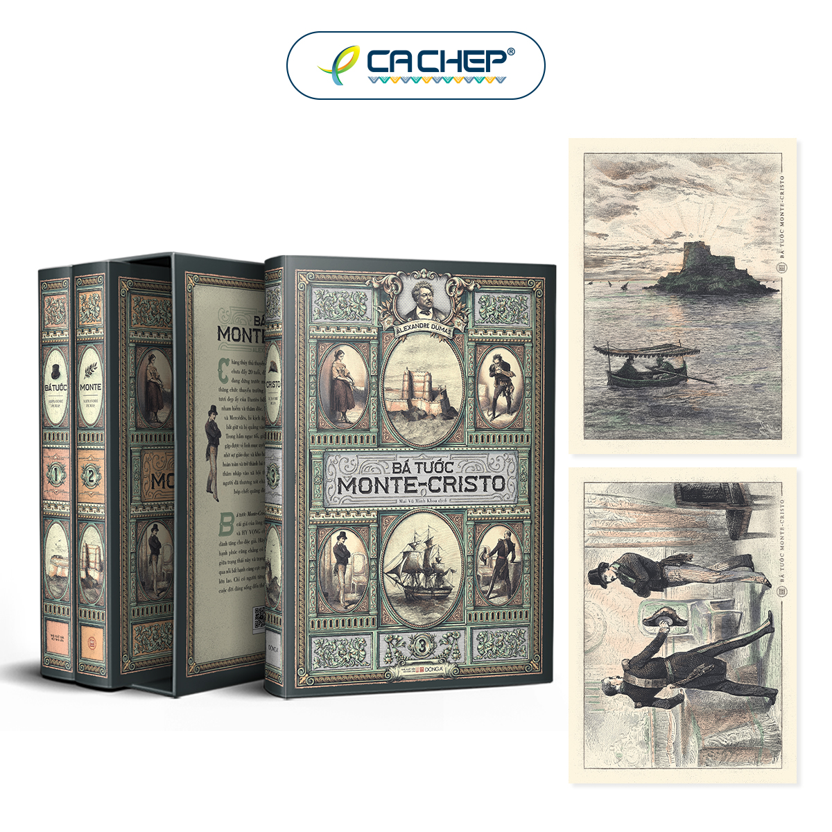 Cá Chép - Bá tước Monte-Cristo, trọn bộ 3 tập, tặng kèm 02 postcards