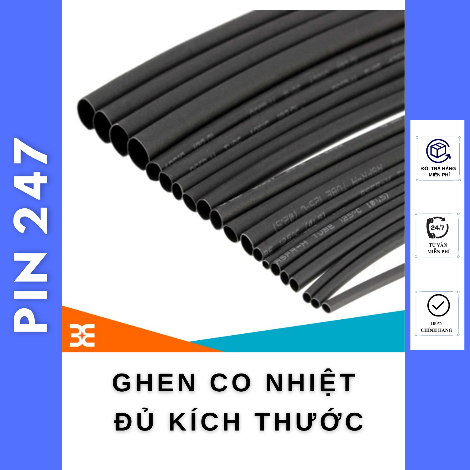 Gen Co Nhiệt Ống co  phi 1 Dài 1m đủ loại P247