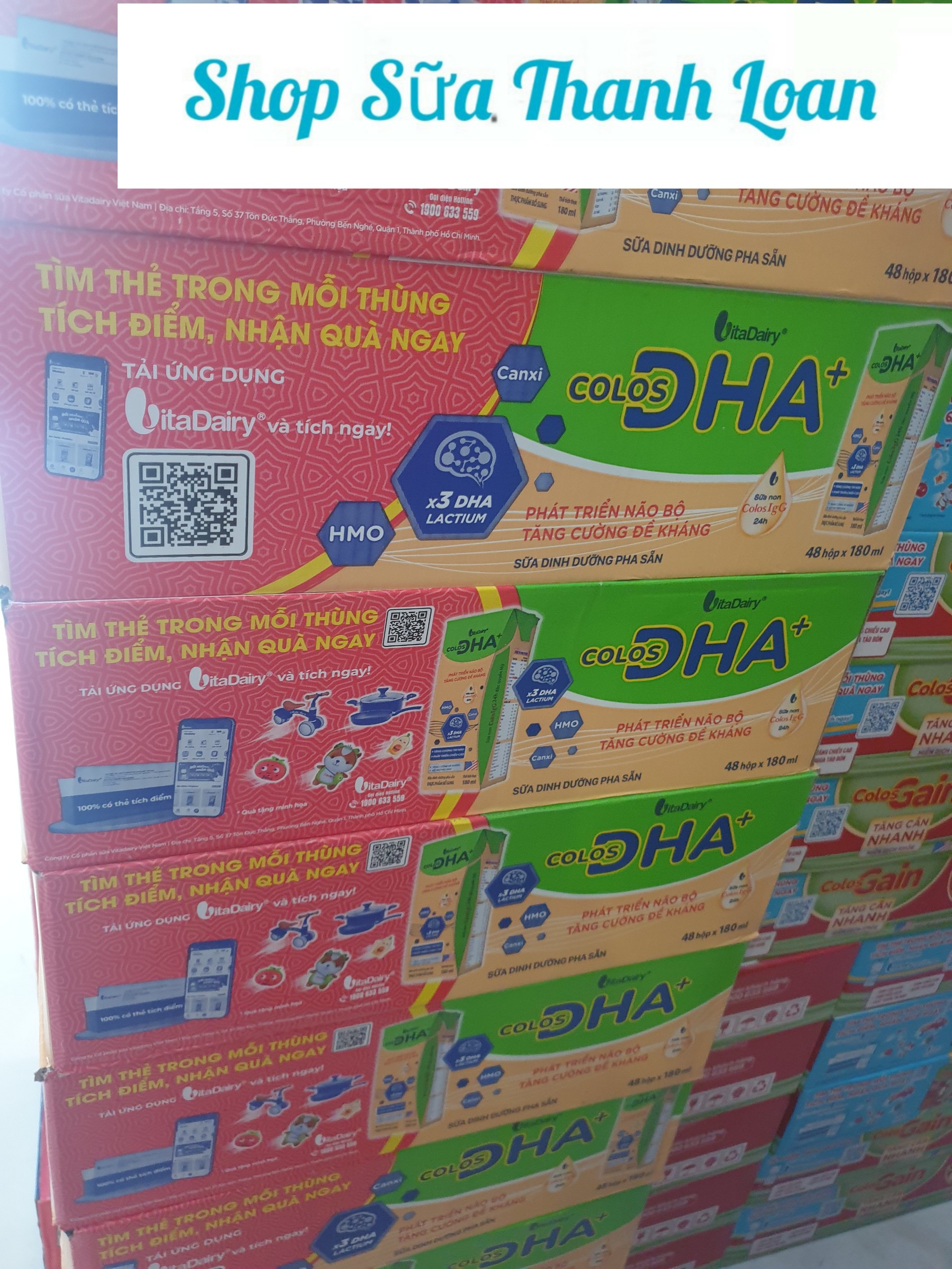 (HSD T10-2026) Thùng 24/ 48 Hộp Sữa Bột Pha Sẵn Vitadairy Colos DHA+ 180ml.