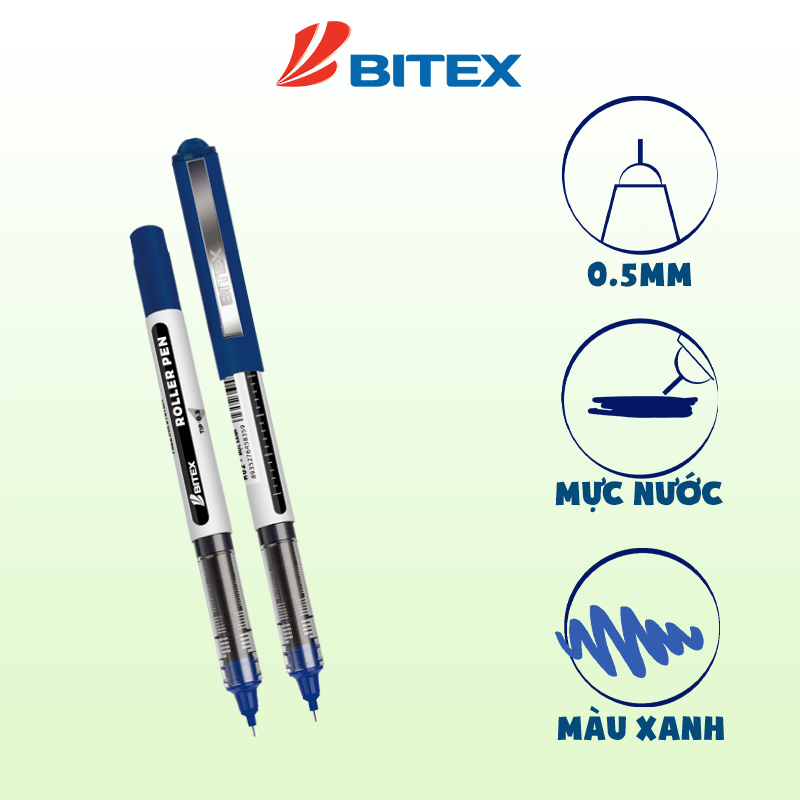 Bút lông bi Bitex R02 mực Xanh / Đỏ / Đen ngòi 0.5mm
