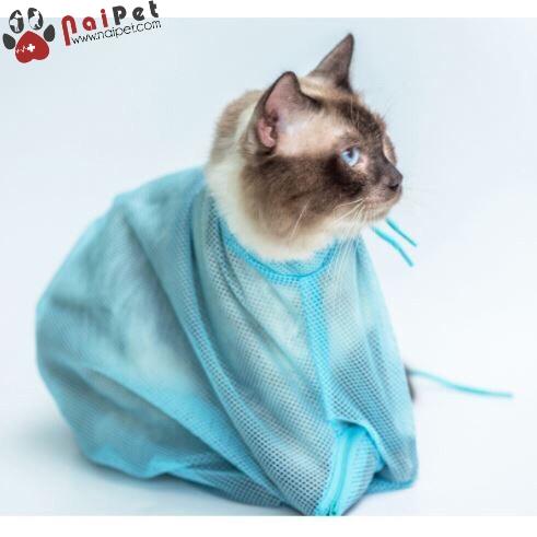 Túi Lưới Tắm Tiêm Cắt Móng Vệ Sinh Tai Cho Mèo