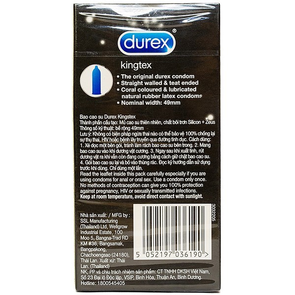 Bao cao su DUREX Kingtex 12 cái (truyền thống)