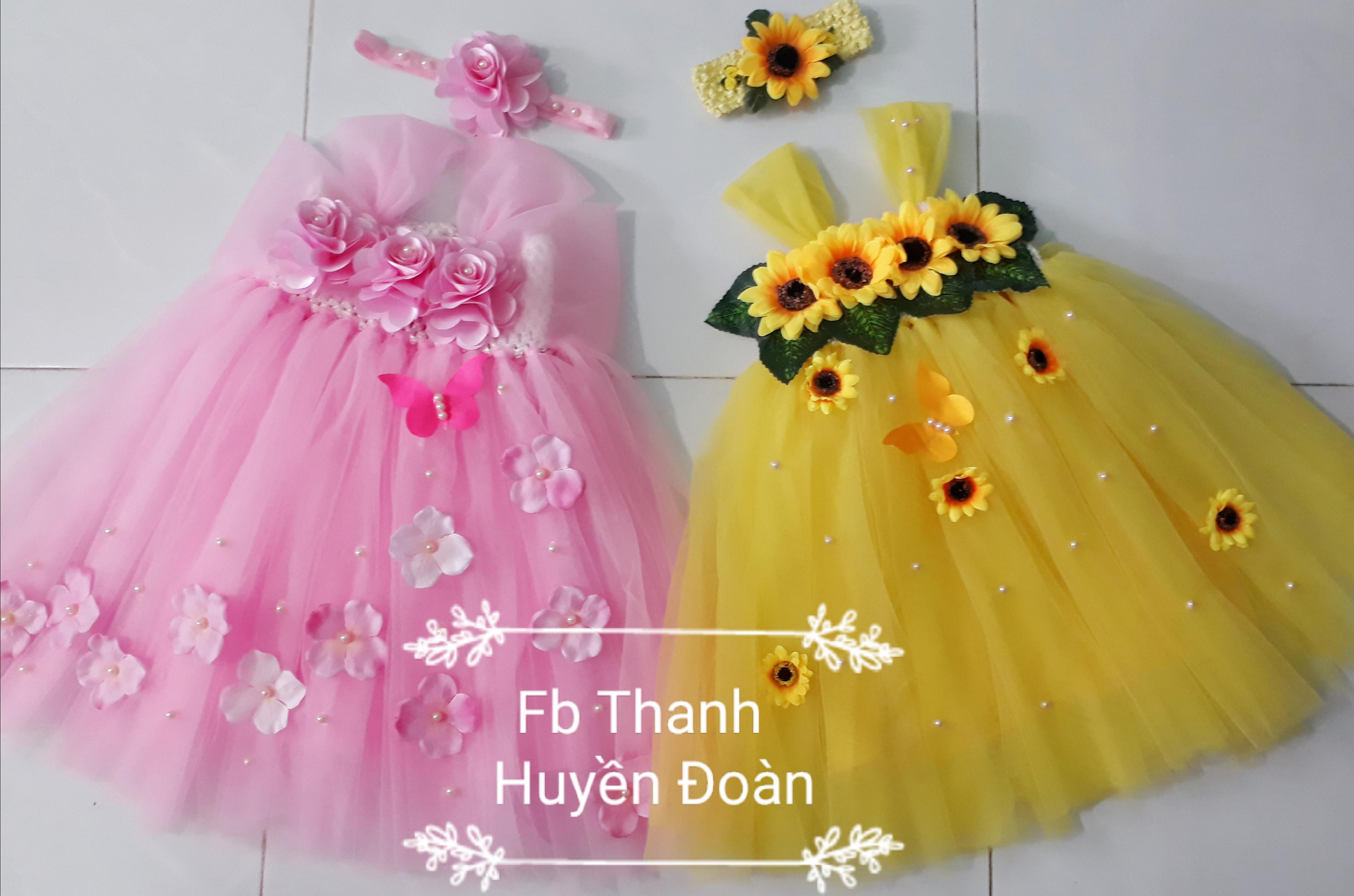 Váy Tutu Công chúa hồng trễ vai.