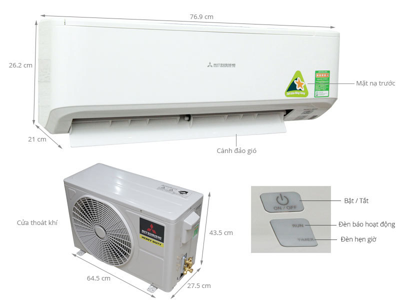 Bảng giá Điều hòa SRC09CTR-S5 1 ngựa MITSU