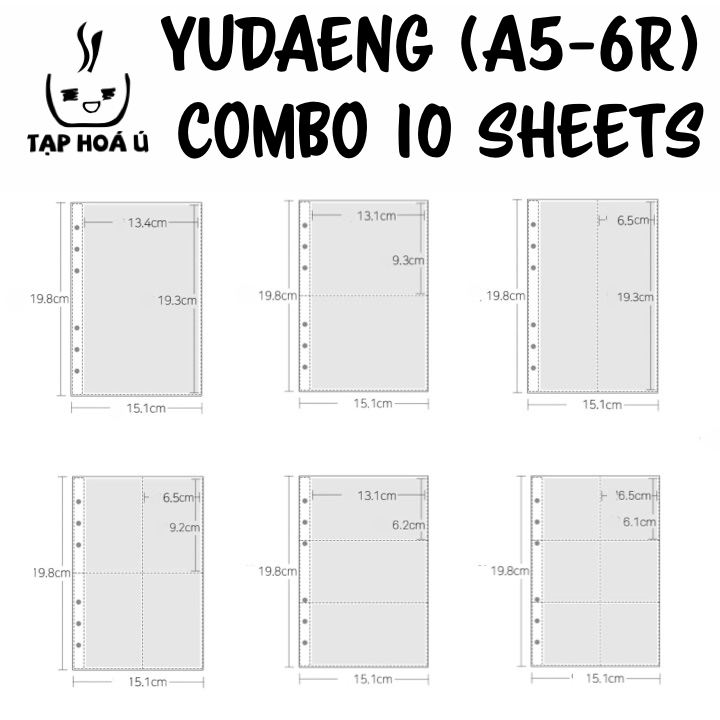 SHEET REFILL BINDER A5 - 6 RING - YUDAENG (SET 10 SHEETS)