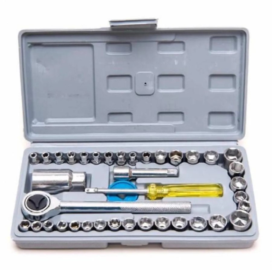 Bộ dụng cụ 40 món,bộ dụng cụ sửa chữa ô tô và xe máy 40 món gồm 39 dụng cụ và 1 hộp đựng dụng cụ mở bu lông ốc vít đa năng.