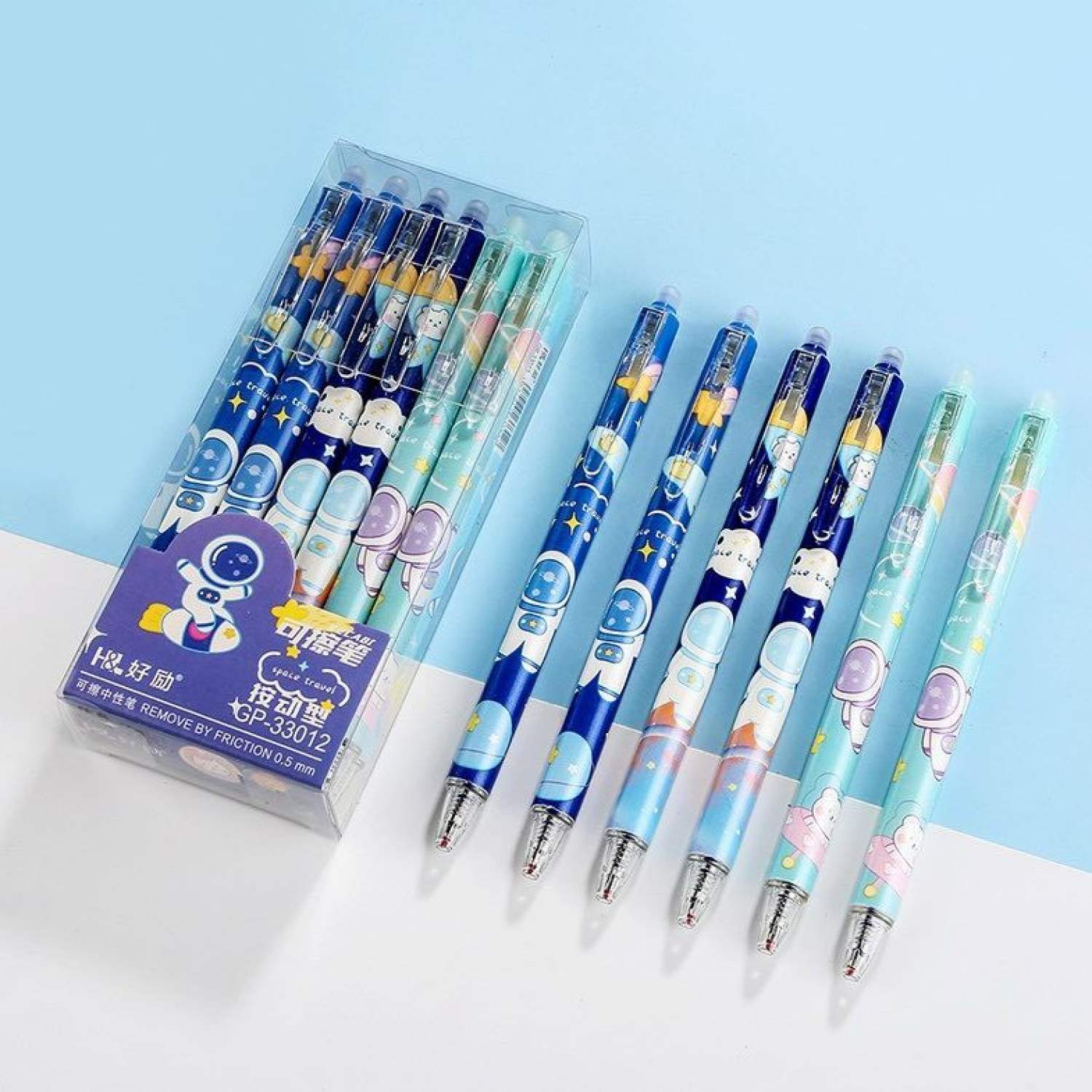 Hộp 12 Cây Bút ɡel Bấm Tẩy Xóa được nhiều mẫu siêu xinh (mực xanh/tím)