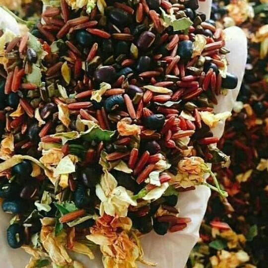 1kg trà gồm 3 vị gạo lứt đỗ đen mix hoa nhài