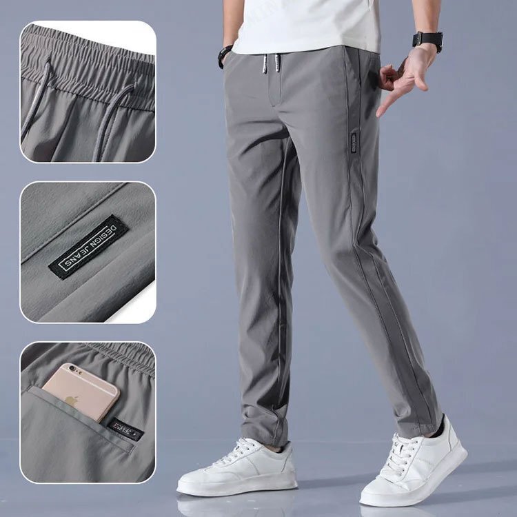 Quick-drying Stretch Men's Sweatpants Super Stretchy Fabric Smooth and Water-proof