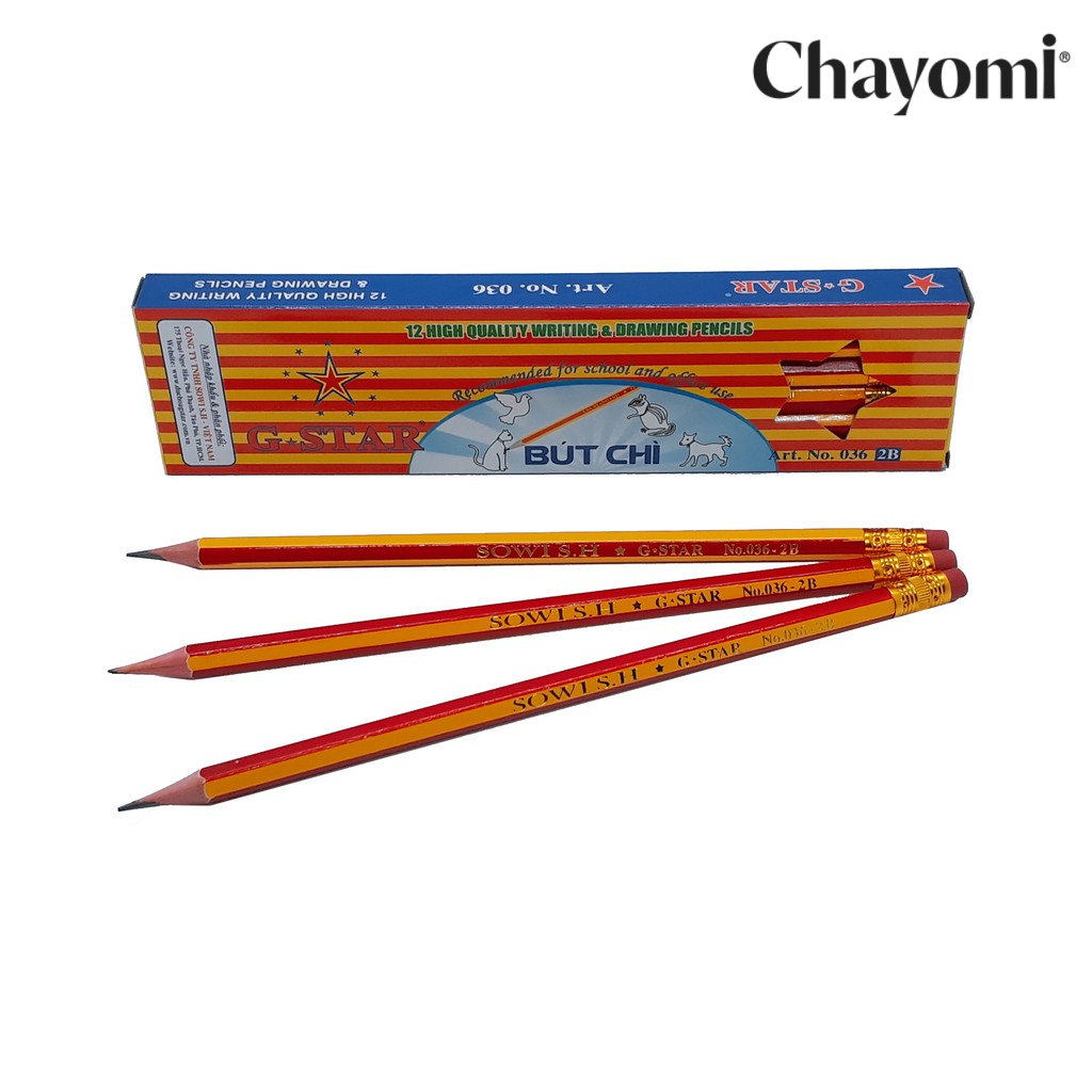 Hộp 12 cây viết chì gỗ 2B G-star 036