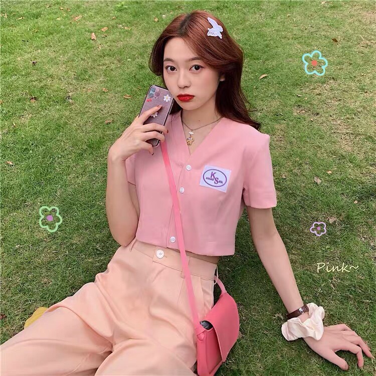 [HCM]Áo Croptop cổ V