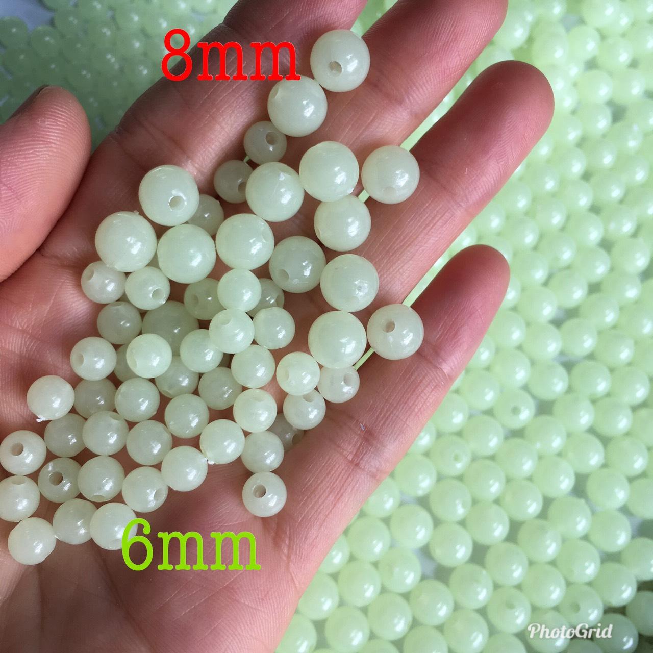 Hạt nhựa dạ quang 6-10mm xỏ vòng tay phát sáng trong bóng tối