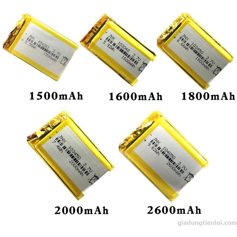 Pin sạc Lipo Polymer - Pin Lithium 3.7V (có mạch bảo vệ sạc)