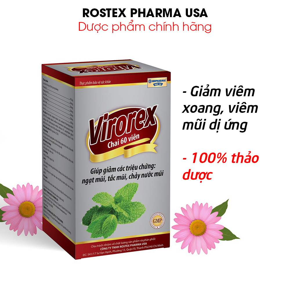 Viên uống thảo dược VIROREX giảm viêm xoang, viêm mũi dị ứng, giảm ngạt mũi