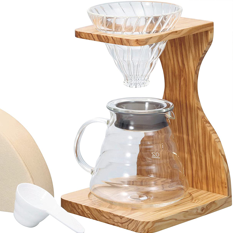 Giá đỡ pha cafe V6 bằng gỗ