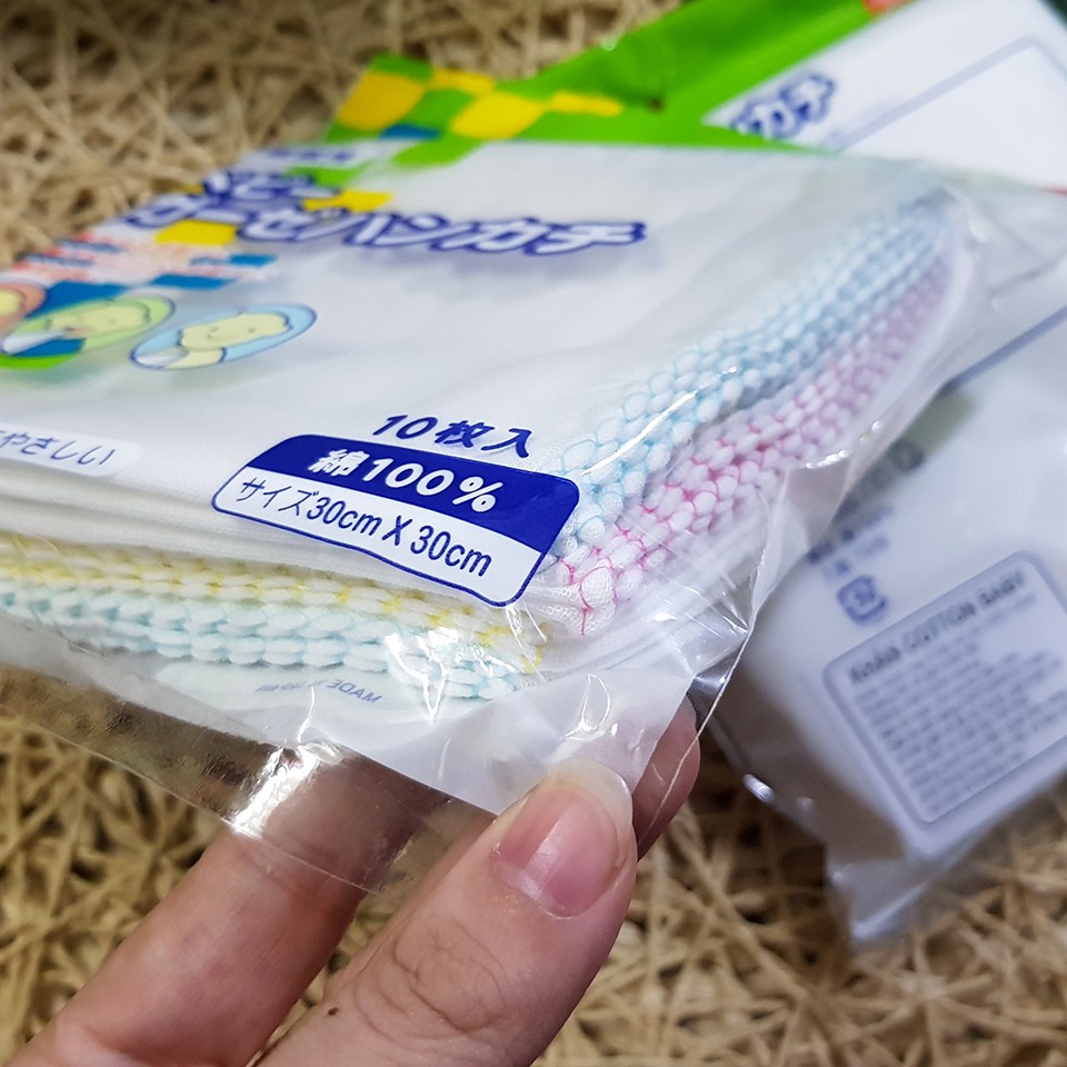 Túi 10 khăn sữa Trắng chuchu Nhật đẹp