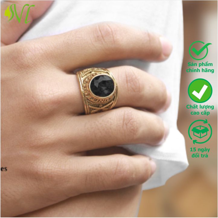 Nhẫn mỹ nhẫn nam mỹ nhẫn nam titan xịn mạ vàng không đen không gỉ  xài nước tốt - Người Đẹp Vì Lụa
