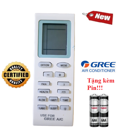 Remote điều khiển điều hoà Gree 1&2 chiều Inverter- Hàng tốt 100% Tặng kèm Pin!!!