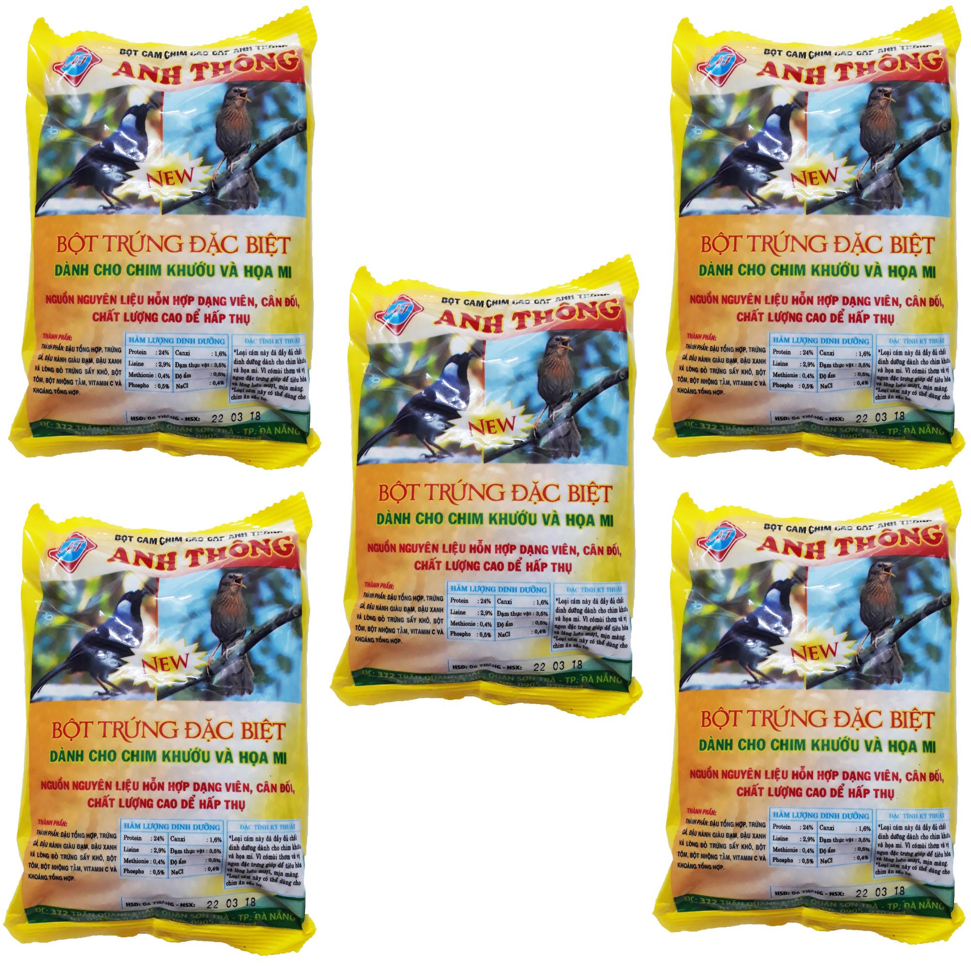 Combo 5 Gói Thức Ăn Chim Họa Mi Khướu Anh Thông 150g - Cám Chim Họa Mi Khướu