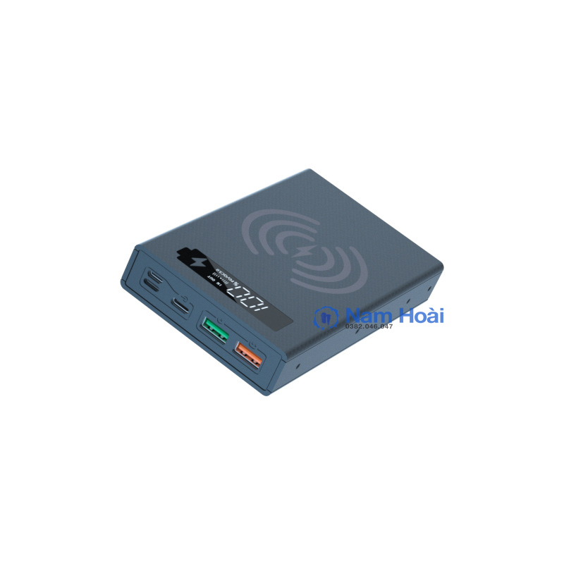Box sạc dự phòng 5 cell sạc nhanh qc 3.0 pd 3.0 không dây 15w không gồm pin