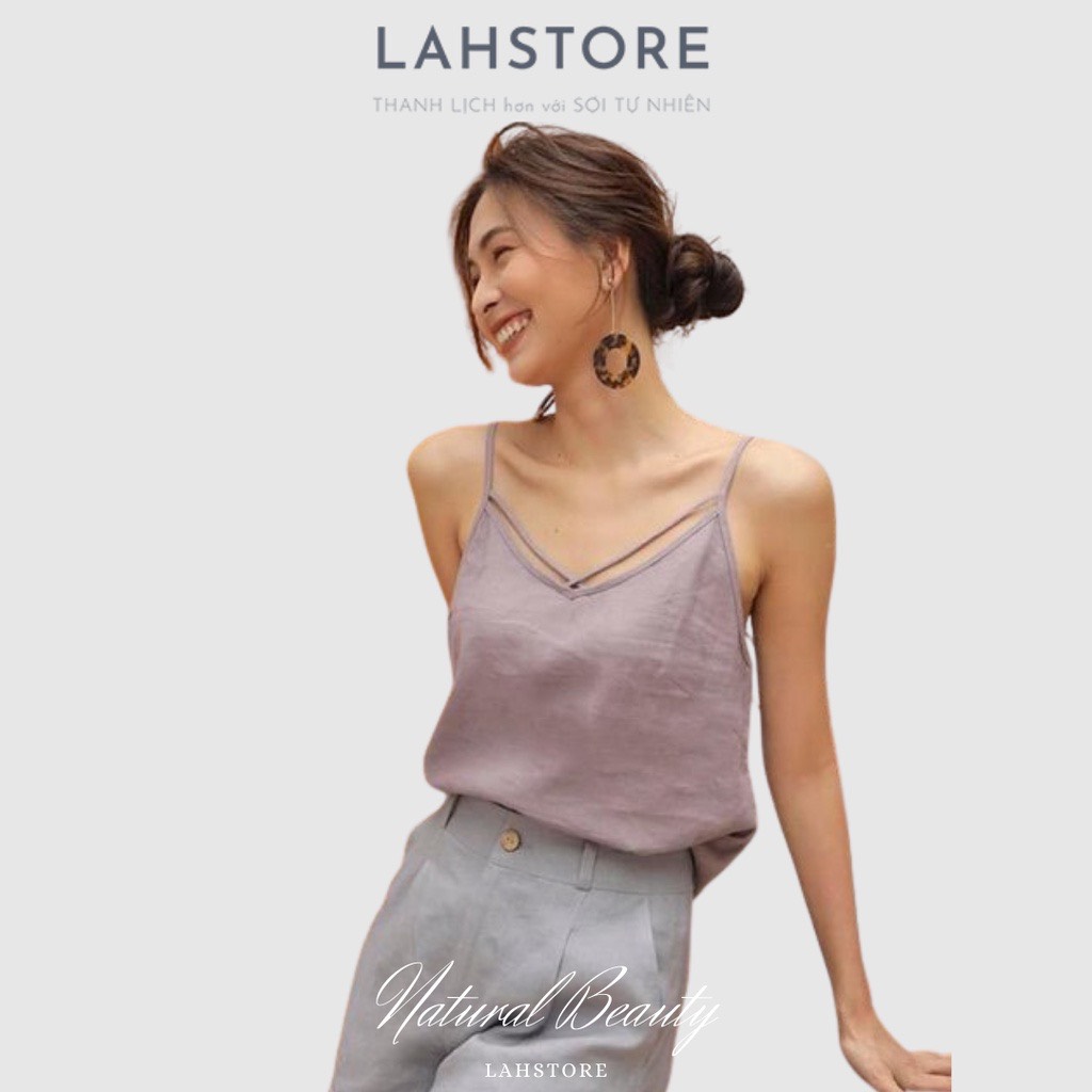 Áo 2 dây nữ SLINEN linen tưng cao cấp mềm mát thiết kế basic (Trắng)