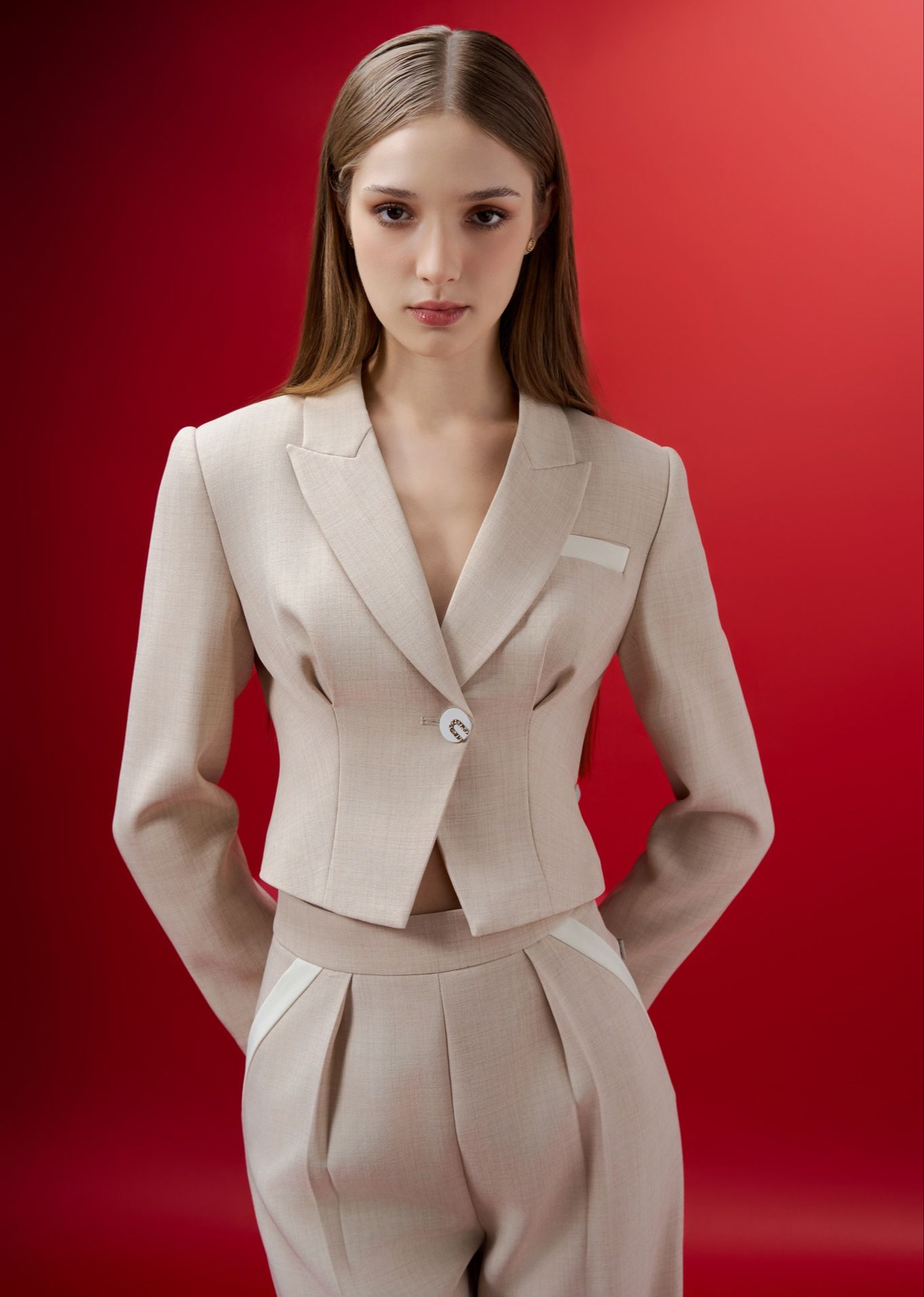D.CHIC Áo khoác dáng ôm cổ 2 ve MS: 161659