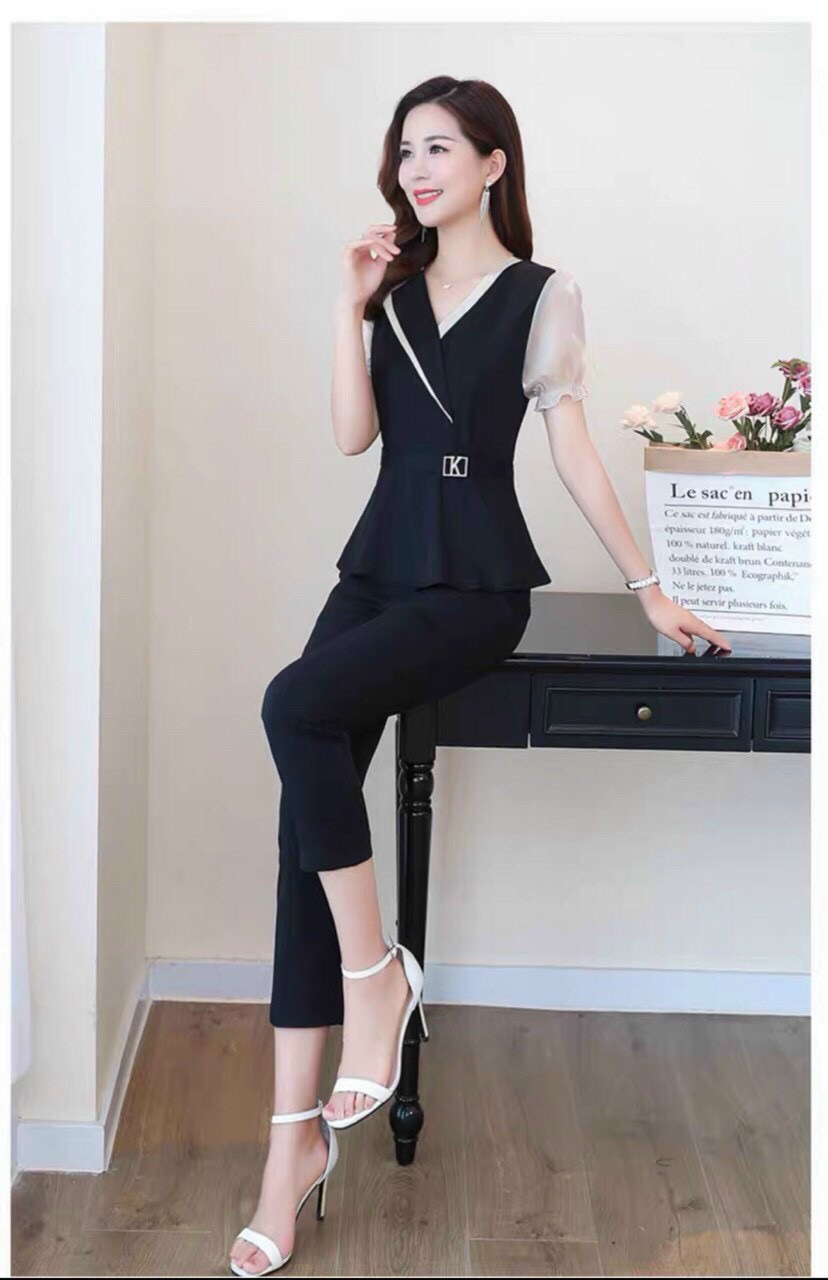 Set bộ chất liệu poly 2 da co giãn 4 chiều siêu xinh , tôn dáng cho chị em