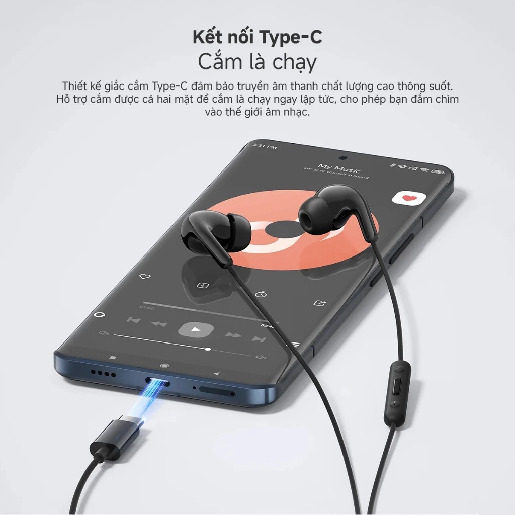 Tai nghe Xiaomi Type-C Earphones - Hàng chính hãng