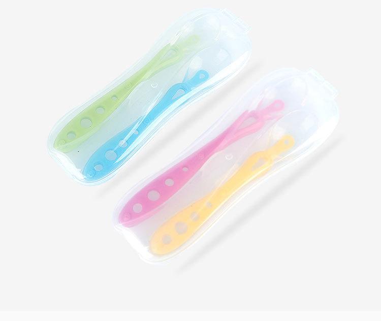 [HCM]Combo 2 muỗng silicon cho bé tập ăn dặm