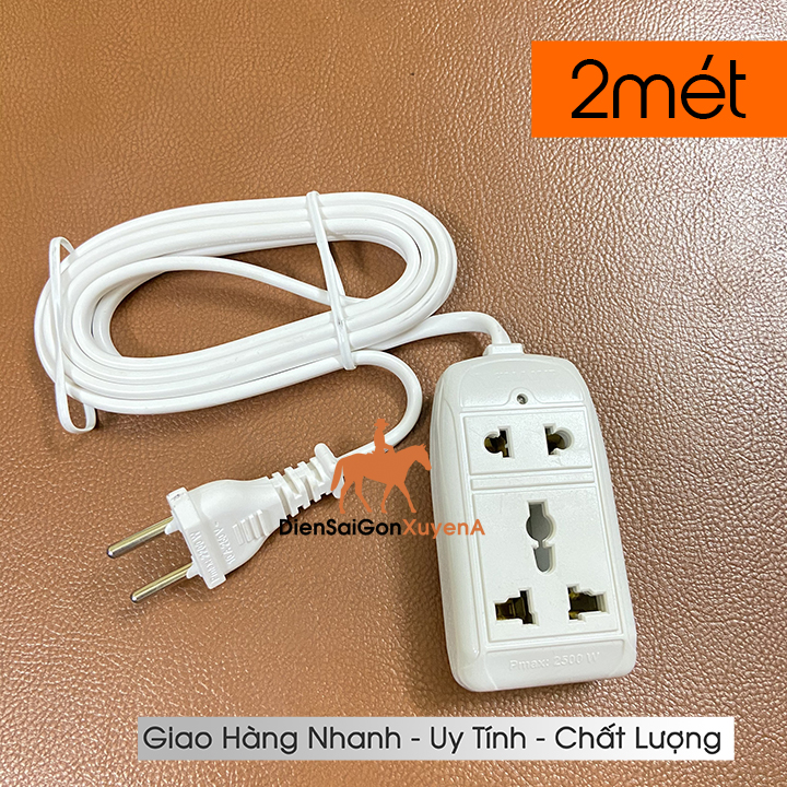 Ổ cắm điện du lịch đa năng 2 lỗ 3 mét 2200W 10A 250V VINAKIP - Phân phối bởi DIEN SAI GON XUYEN A