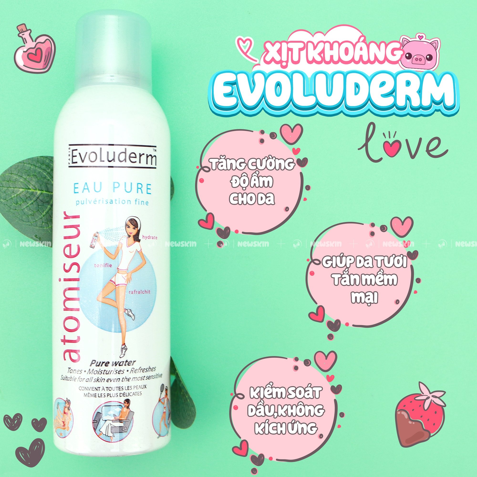 Xịt Khoáng Evoluderm Cấp Ẩm Làm Dịu Da